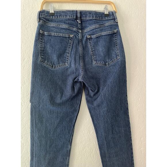 Gap Cheeky Straight High Rise Denim Blue Jeans Button Fly Women's 28RS - Picture 7 of 11